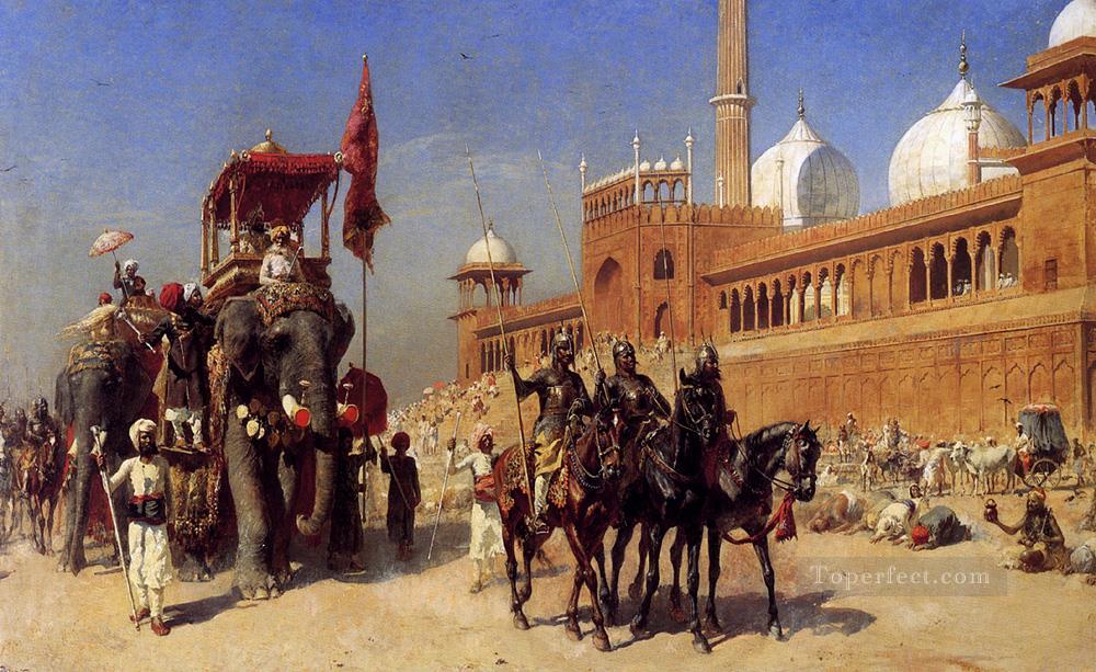 Great Mogul And His Court Returning From The Great Mosque At Delhi India Arabian Edwin Lord Weeks Oil Paintings
